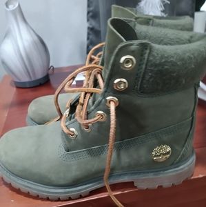 Olive green timberland boots